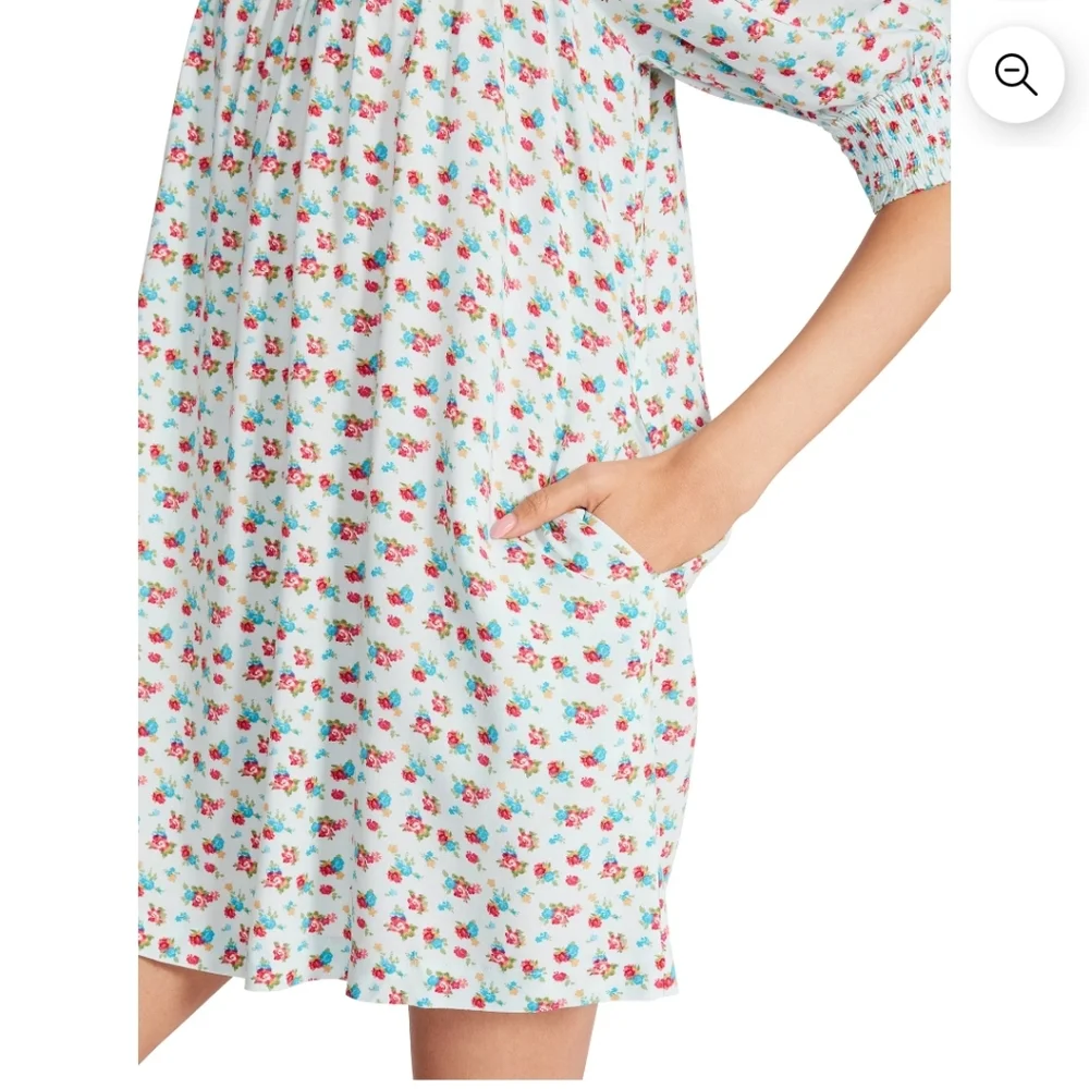 Betsey Johnson Floral Smocked Mini Dress - Picture 3 of 8
